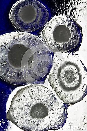 Cross Section of Hailstones â€“ Showing Internal Structure Stock Photo